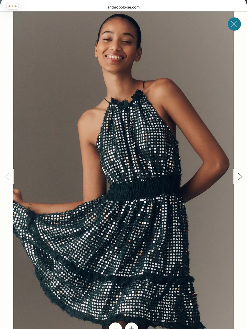 Anthropologie Somerset Sequin Halter Mini Dress, NWT!